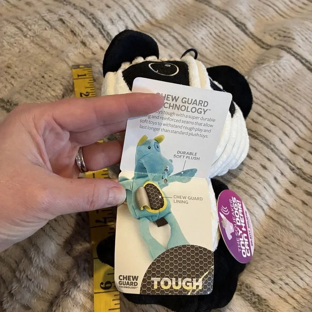 BRAND NEW! TrustyPup Panda Bear Dog Toy with Silent Squeaker Technology-Medium